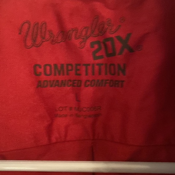 NWT Wrangler 20x Competition Advanced Comfort Button Down Burgundy Longsleeve L - Picture 8 of 9